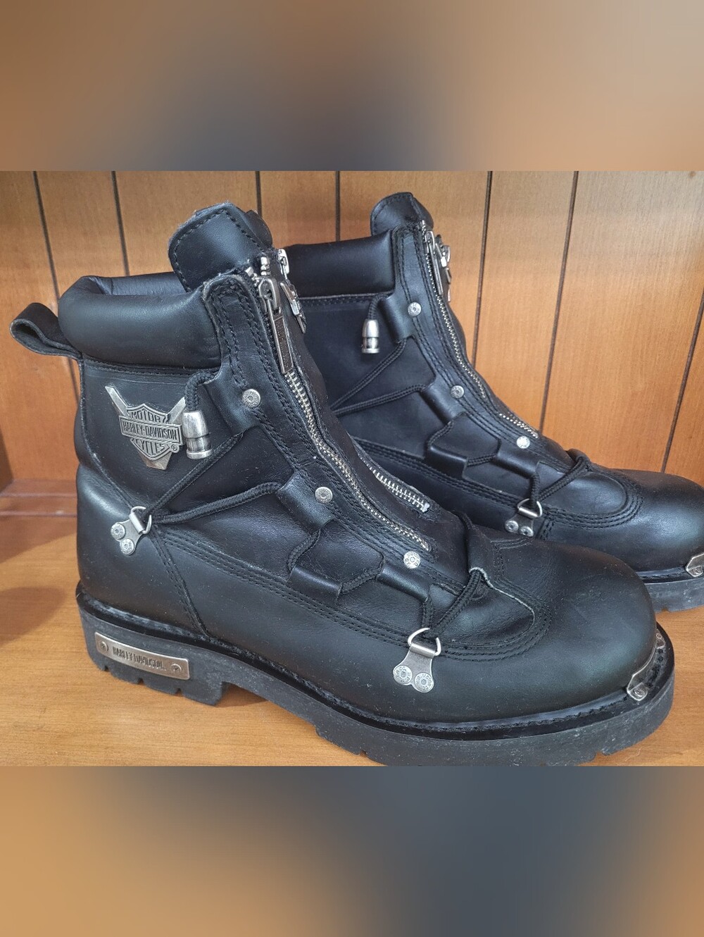 Harley-Davidson Men's Brake Light Black Motorcycle Boots 91680 Sz 12